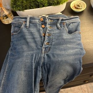 High rise skinny madewell button fly jeans